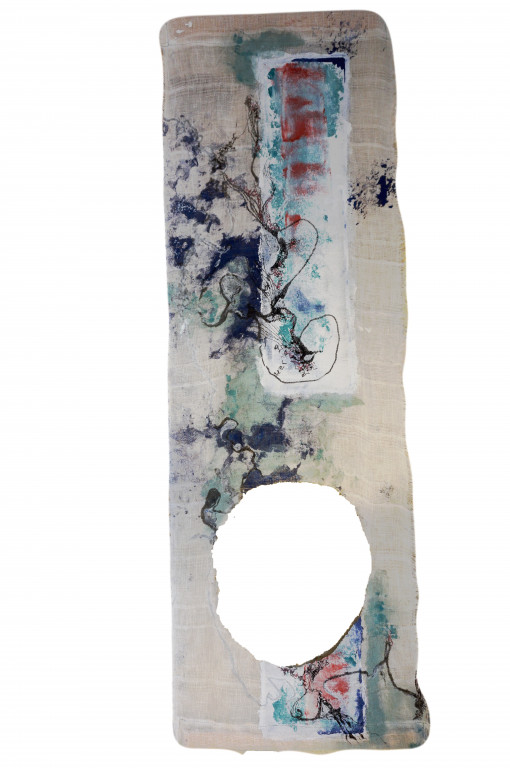 HOULE 8 - Peinture Acrylique/ lin ( kakémono) par Nicole Besnainou (90x 40 cm)